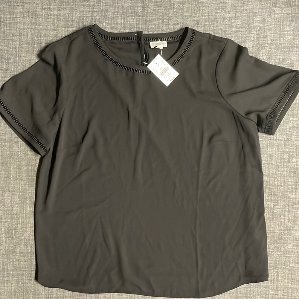J. Crew black shirt sleeve blouse